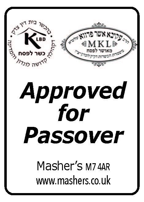 MashersUk's tweet photo. New this year! Look out for our Hechsher Approved for Passover by @KLBDkosher &amp; on 100's of products https://t.co/AUjqbfuJHI