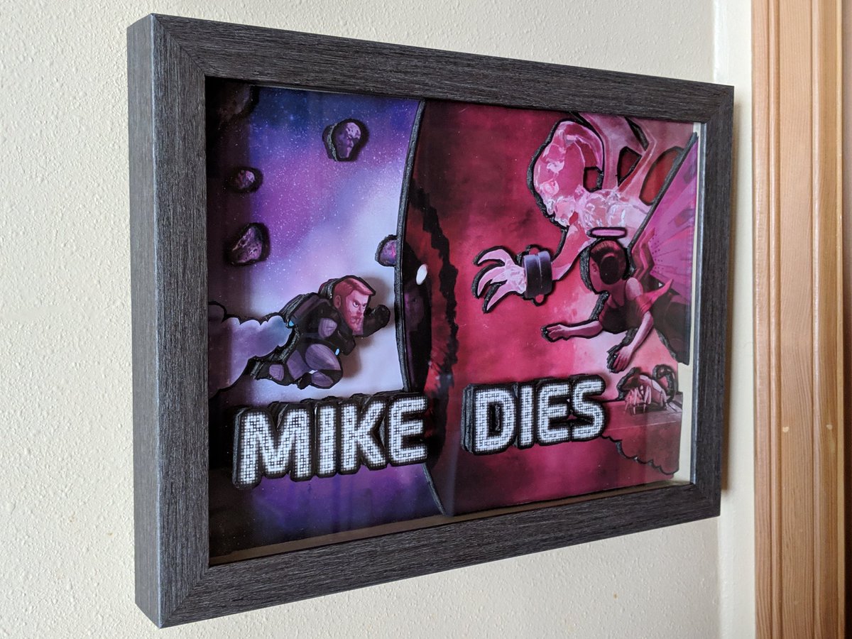 udonengineering's tweet photo. A friend made this amazing 3D version of the #MikeDies promo art for my birthday! 😍😍😍 https://t.co/cUSl2YVsr1