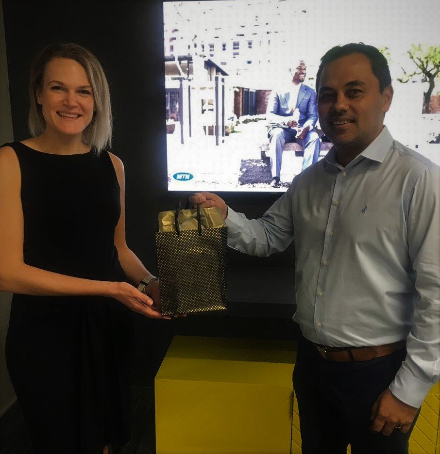 SlipstreamZA's tweet photo. The Slipstream Team visited the @MTNGroup today to congratulate Michael Bell and hand over his prize for winning the @alteryx and @SlipstreamZA iPad Mini competition, entered at the @ITWeb_Events BI & Analytics Summit 2019. #alteryxanalytics #SlipstreamData #MTN #BI #DataScience https://t.co/3huP5uElnq