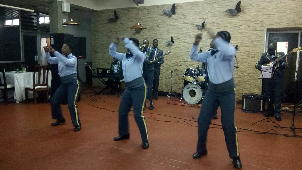 Airforce band dancers <a href="/zulczimbabwe/">ZULC</a> #zulcconference2019 cocktail party