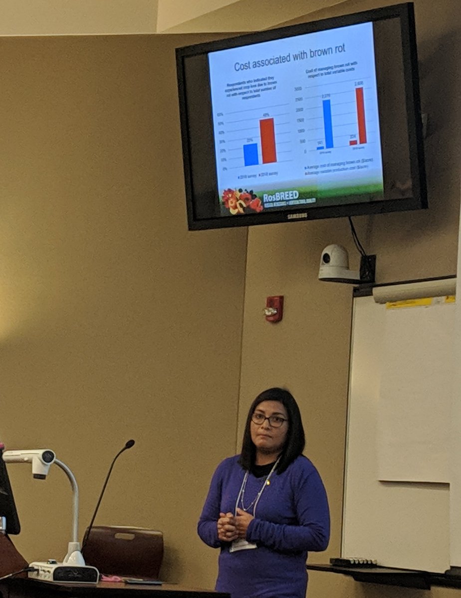 Socio-Economis team member Dr. Karina Gallardo (Wash. State University.) reports results of U.S. SE peach growers willingness to pay for improved late season cultivars.