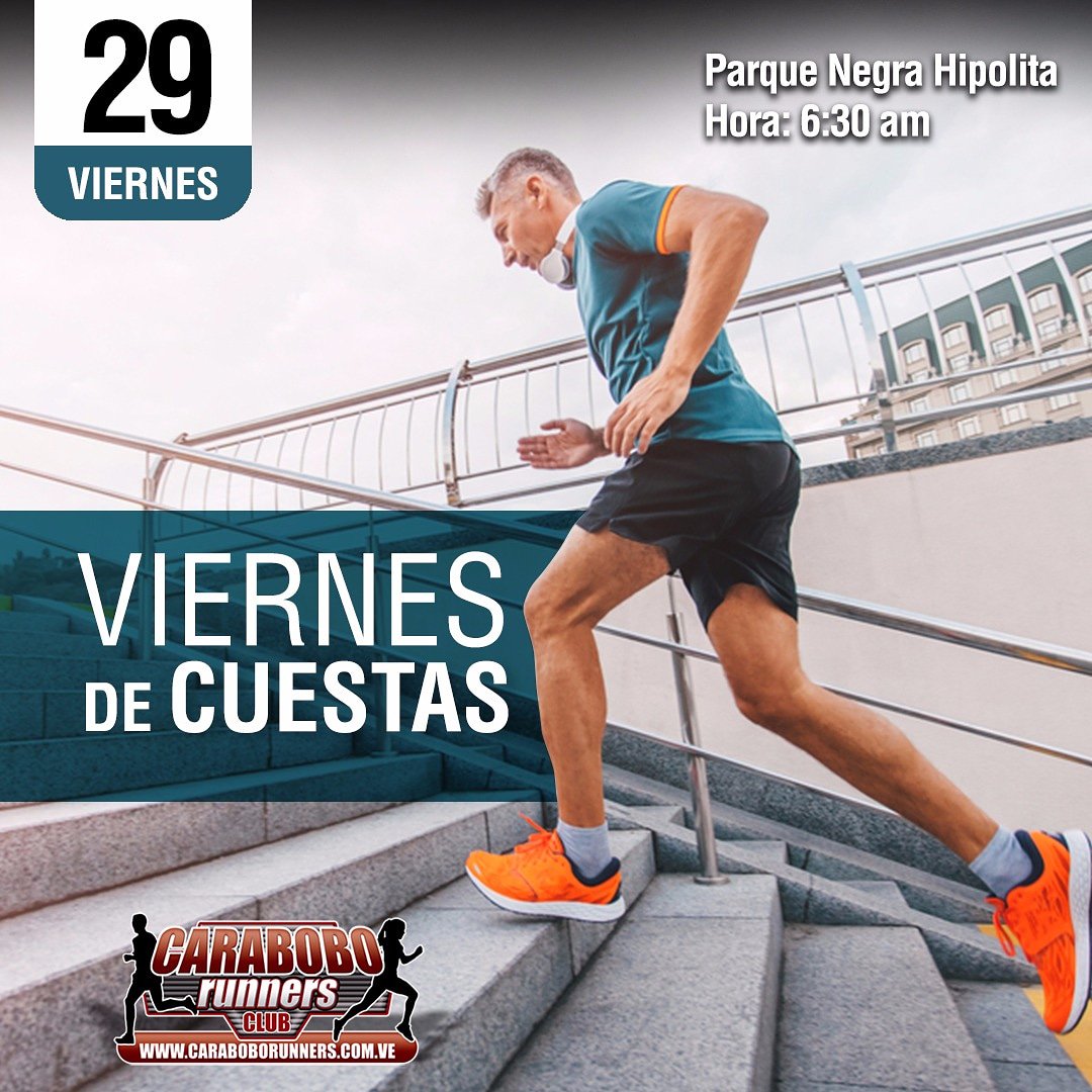 Seguimos Preparandonos!!!!
#ViernesdeCuestas 🏃🏽‍♂️🏃🏽‍♂️ Mañana Viernes
6.30am 
Entrada Principal Parque Negra Hipolita.

Llevar hidratacion!!