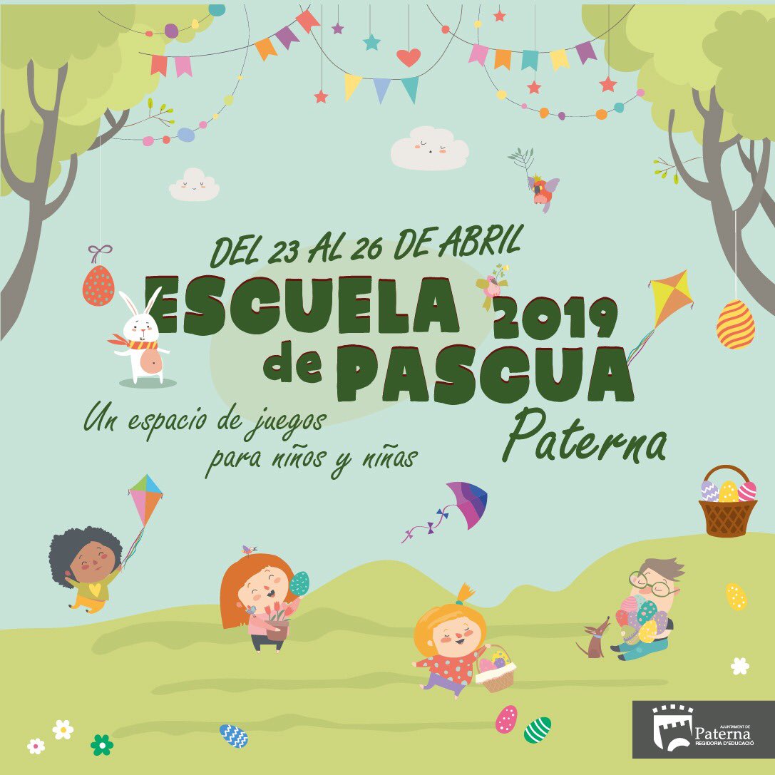 SagredoMarco's tweet photo. ⚠️Escuela de Pascua en Paterna⚠️
La semana del 23 al 26 de abril con un precio de 25€, y también se ofrecerá servicio de #matinera, #vespertina y #comedor 📐✂️
Inscripciones a partir de la semana que viene en https://t.co/FMC2PDFLVG 📝
Seguimos #PaternaLovers 👩🏻🎓👨🏽🎓 https://t.co/xydXGhEJ54