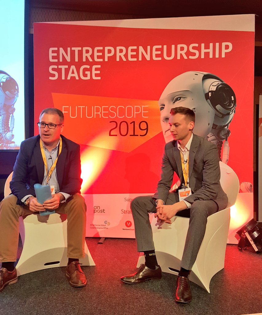 Furthr_ie's tweet photo. What better way to beat that 'post-lunch' slump on the Entrepreneurship stage at #FS19 than to hear the inspirational story that is @HexaflyBiotech from Alvan Hunt, in conversation with Barry Brennan, CAPF9 https://t.co/woj5R0JqTZ