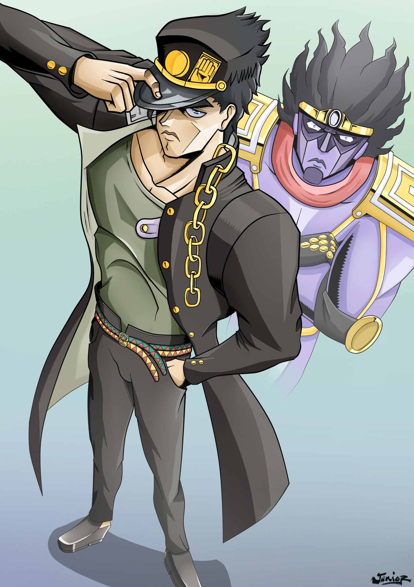 Antonio Junior on X: FanArt-Jotaro Kujo of the anime Jojo's Bizarre Adventure #anime #jojo_anime #art #drawing #desenho / X