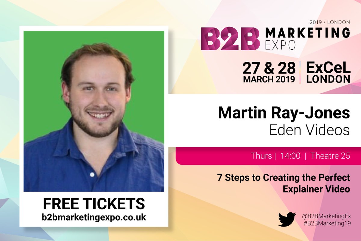 B2BMarketingEX's tweet photo. 🎤🎤🎤 @EdenVideos Creative Director @MartinRayJones will be discussing "7 Steps to Creating the Perfect Explainer Video"📽 Get down to Theatre 25 to discover how to implement videos into your marketing campaigns, this is not one to be missed👀! #B2BMarketing19 #VideoMarketing https://t.co/L4lB3SV8ER