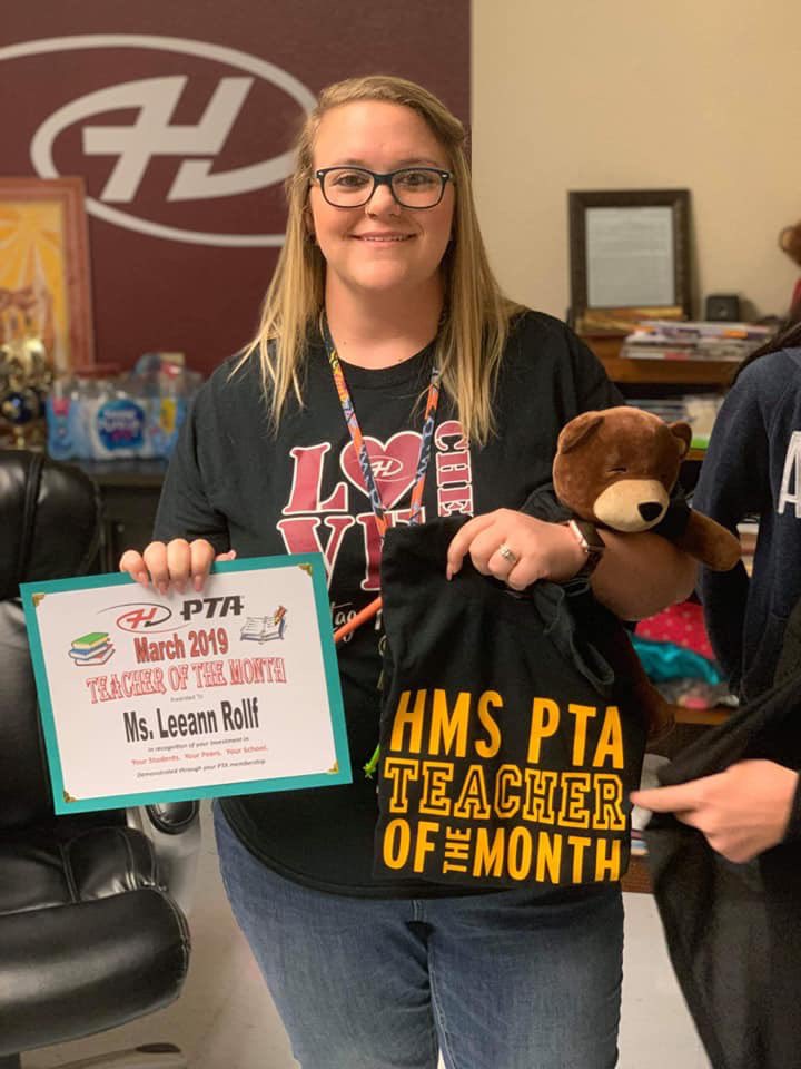 ECHMSPTA's tweet photo. March teacher and student of the month! Congrats to Ms. Rollf and 7th grader, Makayla, for being the highlight of our March! https://t.co/7XFktjYZxe