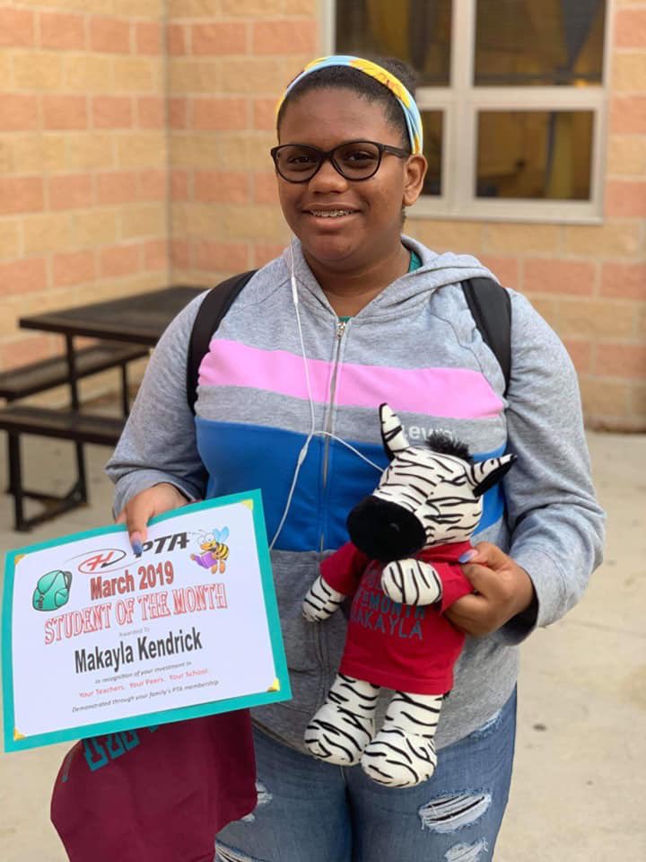 ECHMSPTA's tweet photo. March teacher and student of the month! Congrats to Ms. Rollf and 7th grader, Makayla, for being the highlight of our March! https://t.co/7XFktjYZxe