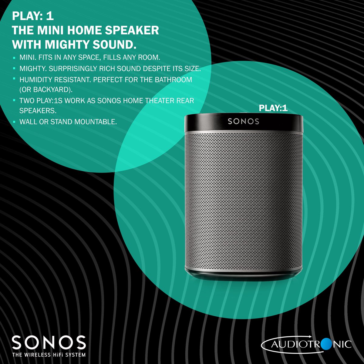 Audiotronic_SA's tweet photo. Quickly set up and extend your wireless Sonos System.

The PLAY:1 is the newest, most compact Sonos wireless speaker that lets you use any Sonos controller to control and enjoy all the music you want all over your home.

#Audiotronic #Sonos #Play1 #SoundSystems #sound #clarity https://t.co/ur0w2KEULO