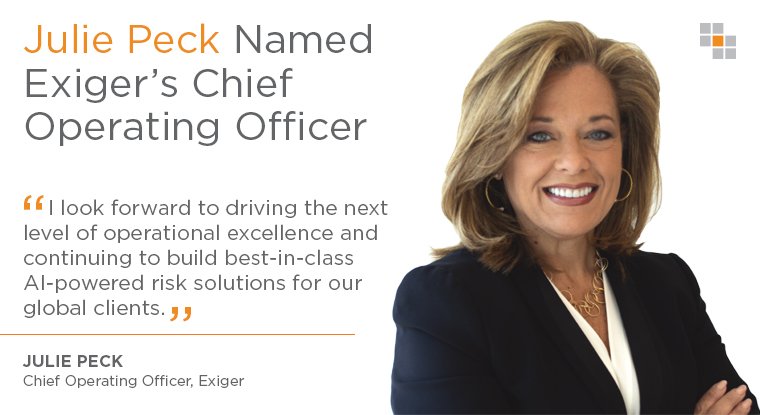 ExigerLLC's tweet photo. Julie Peck has been named @ExigerLLC’s COO – bringing 20 years of creating value at scale for rapidly growing technology-enabled businesses https://t.co/Oekg12Rvsn https://t.co/4uo5H0Bxko