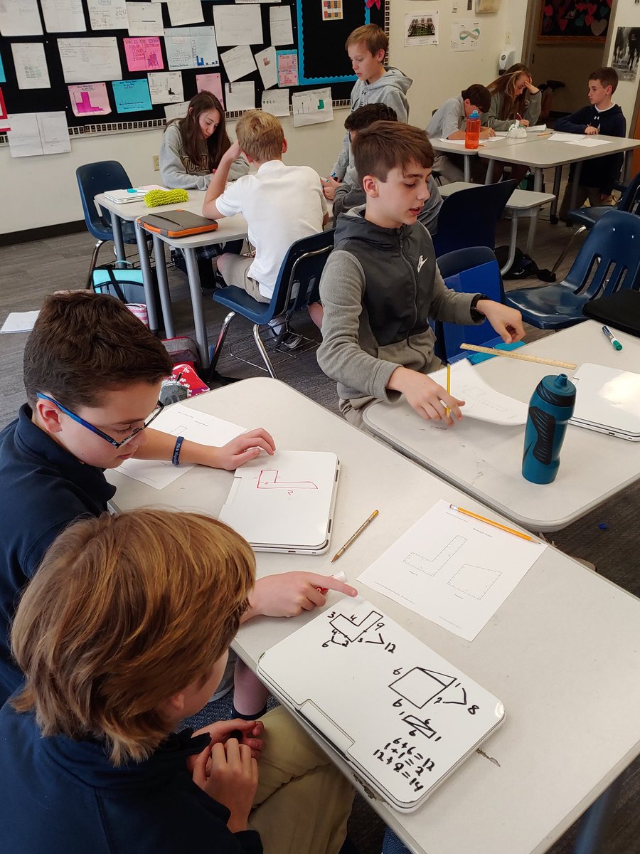 BraeaLux's tweet photo. HMW rearrange figures to find the area of irregular figures? "Wait! My figure is different than yours, but the areas are the same..." 🤔 #mvmiddle #mvpschool https://t.co/t7hCUgvxOG