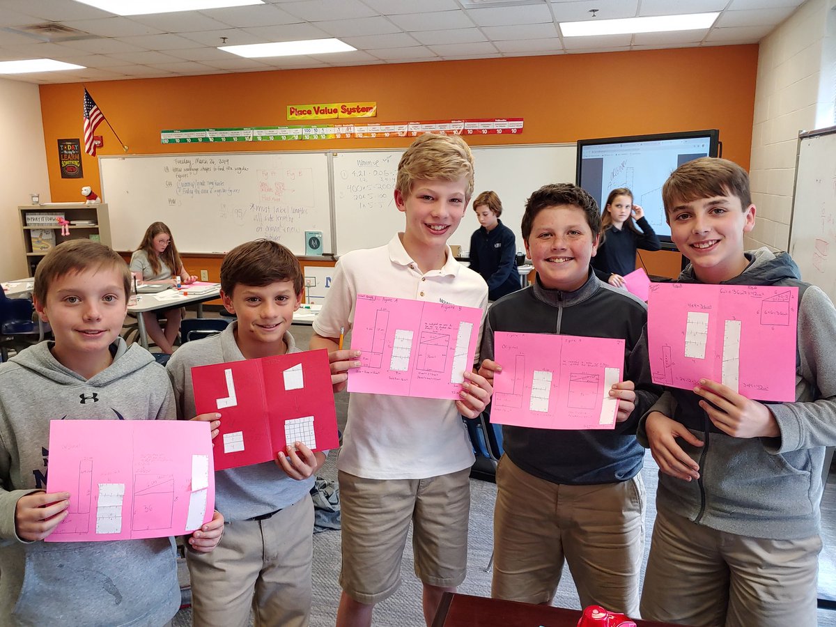 BraeaLux's tweet photo. HMW rearrange figures to find the area of irregular figures? "Wait! My figure is different than yours, but the areas are the same..." 🤔 #mvmiddle #mvpschool https://t.co/t7hCUgvxOG