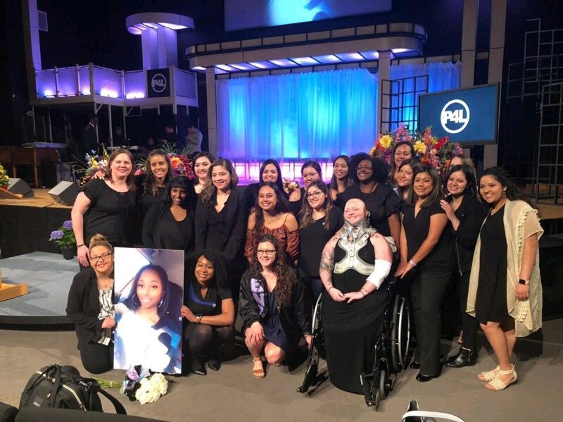 thetanuxi's tweet photo. Our sisters showed love, support and celebrated the life of our forever butterfly, Omega McKinnon, yesterday in San Antonio. 💙💜 https://t.co/k58rUdwkJ3