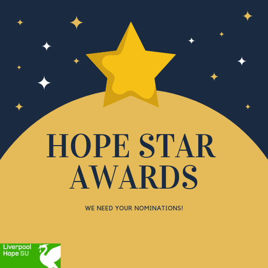 ⭐️HOPE STAR STAFF AWARD⭐️

Has a staff member been exceptional in supporting you this year? Have they excelled in being there for students?

<a href="/LiverpoolHopeSU/">Liverpool Hope SU</a> wants to reward them for being great! 🏆

Please visit bit.ly/2CLg7vz to cast your vote! 👍🏼