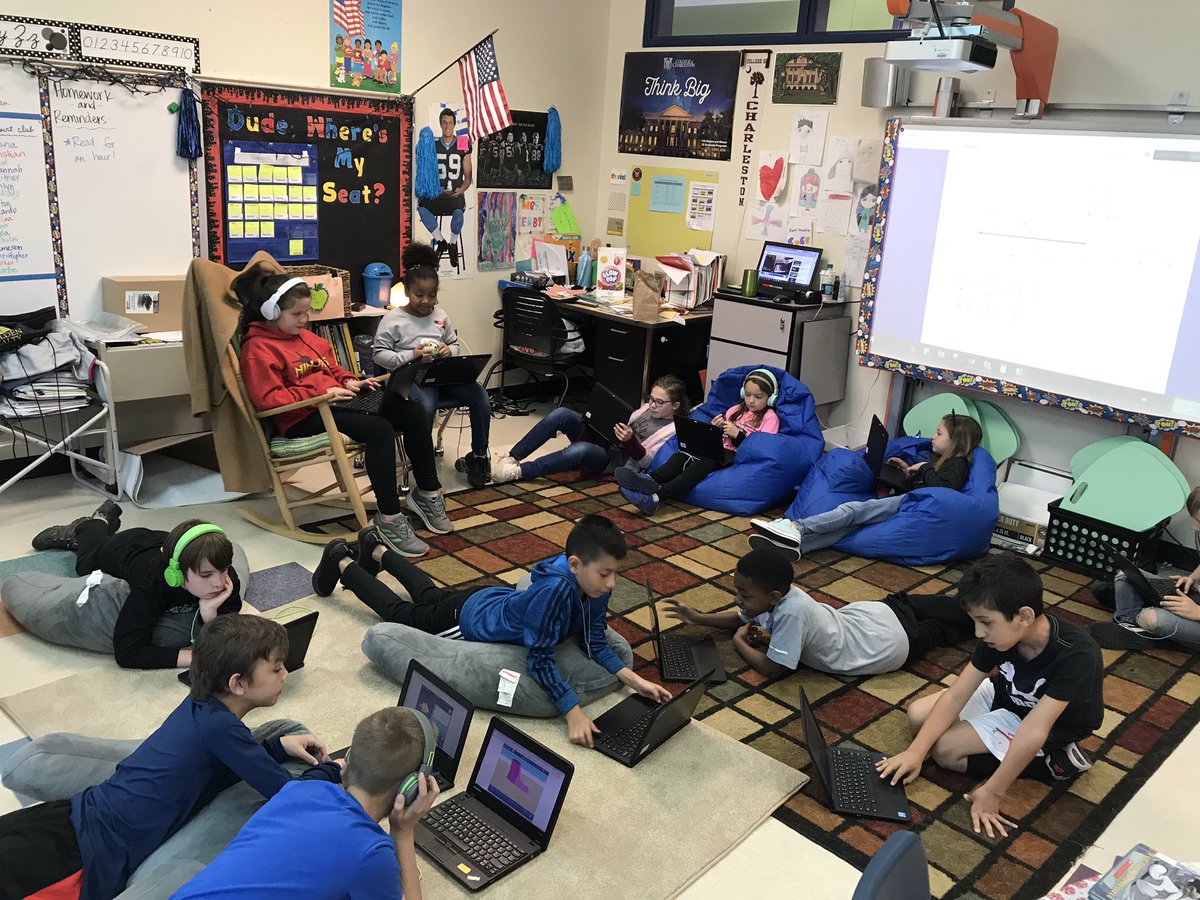 N8IVEQC's tweet photo. 3rd graders are comfortable during math today! Flexible seating- the best thing I’ve introduced this year! When they are comfortable they work harder and perform better! #ErbsClass @StallingsES @UCPS_MonroeNC https://t.co/zhZKfE8Wbd