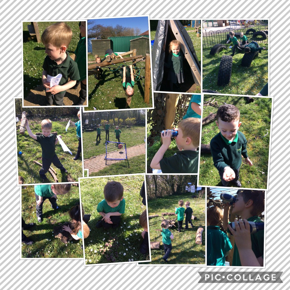 TimbertreeEYFS's tweet photo. #Adventures #Explorers #Friends #NatureDetectives #Gardeners #MiniBeastFinders #ForestSchoolExplorers #Gymnasts #MapCreators #HideoutWatchers Mrs Sharratt and her crew LOVE being outside! https://t.co/b7xvcqBtb2