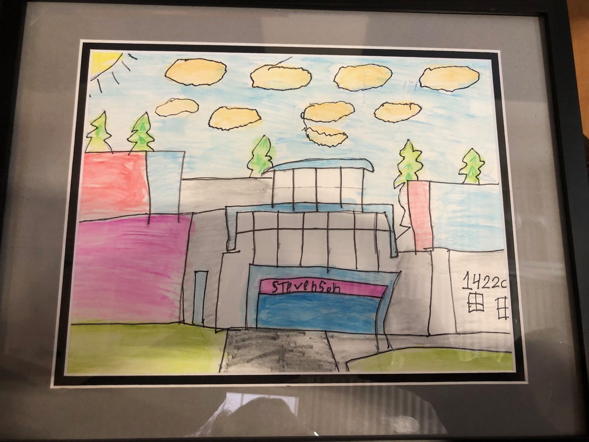 WoodHarbinger's tweet photo. Congratulations to @TheBSD405 and its students on dedicating the new Stevenson Elementary School last night! We loved seeing this beautiful memento from a 2nd grade student to Sierra-Martin Architects. So proud to be part of the team that brought this school to life! https://t.co/3xzw5i4Odl