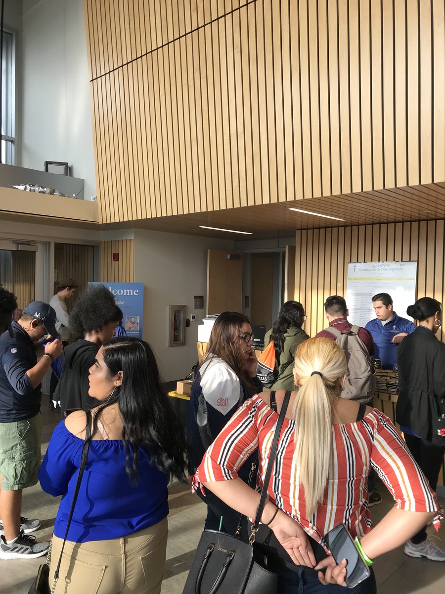 sernational's tweet photo. Community Day has officially begun 🎉 and students are lining up to register and get some free swag! Don’t miss out on this great event! #SERnational2019 #SERstem2019 https://t.co/Ue6PcADWf4