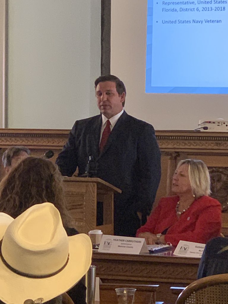 PSMFlorida's tweet photo. Thank you @GovRonDeSantis for addressing the @flcounties Water Policy Committee.  #water #FACinAction #Sayfie #FlaPol https://t.co/rmGuIra0LC