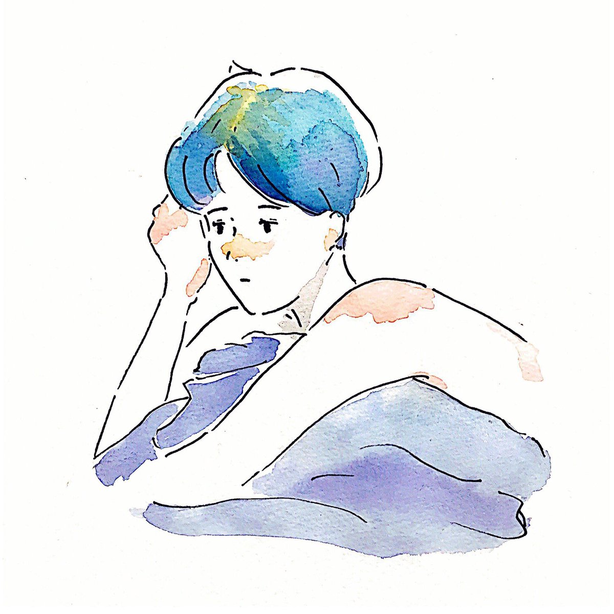 記憶はそう簡単には消せないもの イラスト好きさんと繋がりたい 水彩絵を流 だるだるがーるのイラスト