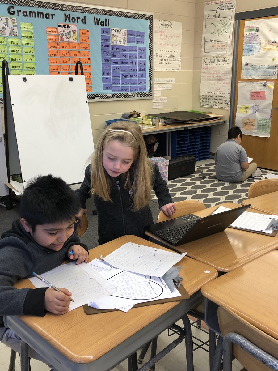 jgough30's tweet photo. Ss working on revising their narratives with partners..it’s all about the details, details, details! @AAAlbelementary @LBpublicschools #AAAFutureReady #wcmm https://t.co/ihecx3qfxq