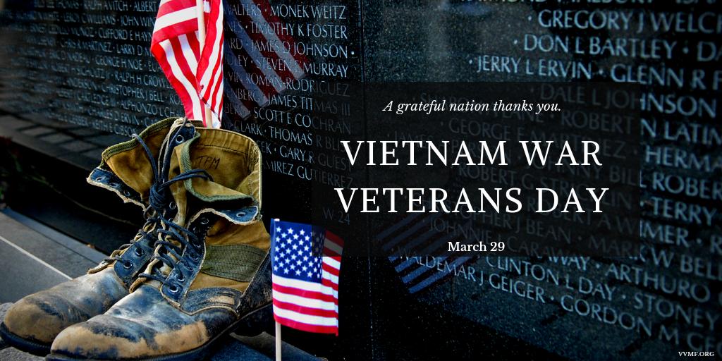 VVMF's tweet image. On March 29, 1973 the last combat troops leave Vietnam. More than 3 million Americans served &amp;amp; more than 58,000 men and women lost their lives. To our Vietnam veterans, thank you for your service and welcome home. A grateful nation thanks and honors you. #VietnamWarVeteransDay
