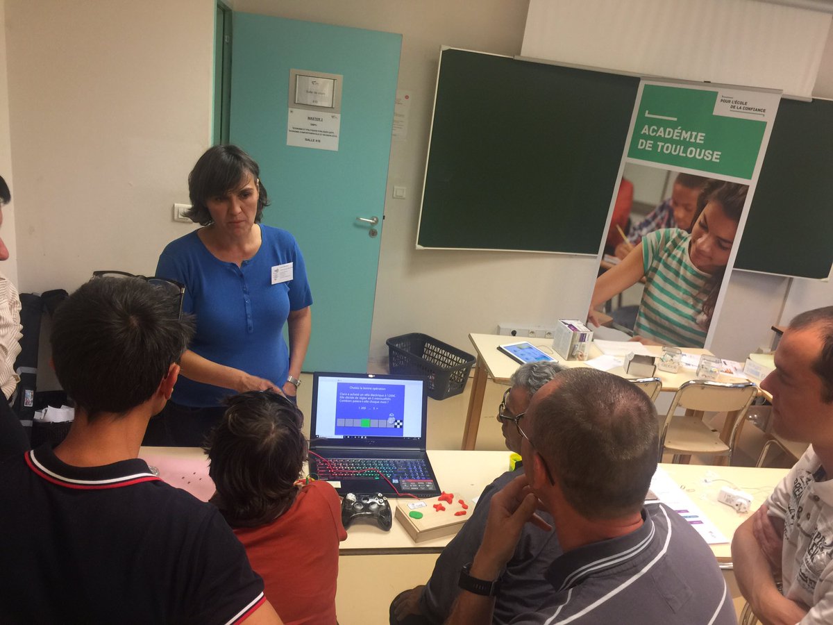 ChPiombo's tweet photo. La @DaneTlse @actoulouse anime au séminaire du numérique à @acmontpellier un Atelier sur un escape game qui propose un parcours ludique posant le codage comme levier pour augmenter l’engagement de l’élève dans la tâche d’apprentissage des savoirs fondamentaux en cycles 2 et 3. https://t.co/mAclrqpC3w