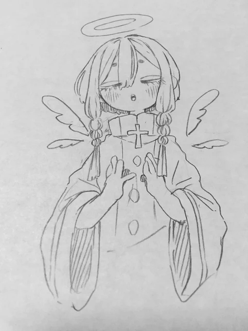 馬畝ちゃん(@umaune_ )の天使チャン描かせて頂いた! 