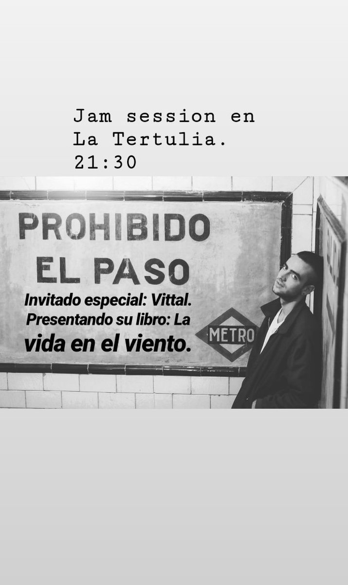 JamPoesiaGr's tweet photo. HOY HAY JAM. CUMPLE ROMPE JAM.
Hoy vuelve la Jam session de poesía a a La Tertulia y vuelve en una fecha especial ya que mañana es el cumple de nuestro presentador @PabloRompe29
Para esta Jam tenemos de invitado especial a @2vittal3 presentando su libro La vida en el viento.21:30 https://t.co/Jr4Jrb2UfT