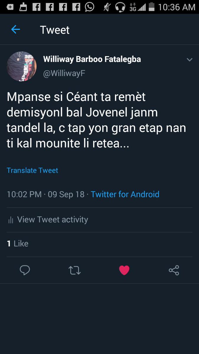 WilliwayF's tweet photo. Mte fè tweet sa 9sep2018 ak 10:02pm, epi kochon manje santiman miche nan po bannann li kite yo fini ak ti rès mounite mtap pale aaaa... https://t.co/zpDOzYz5G7