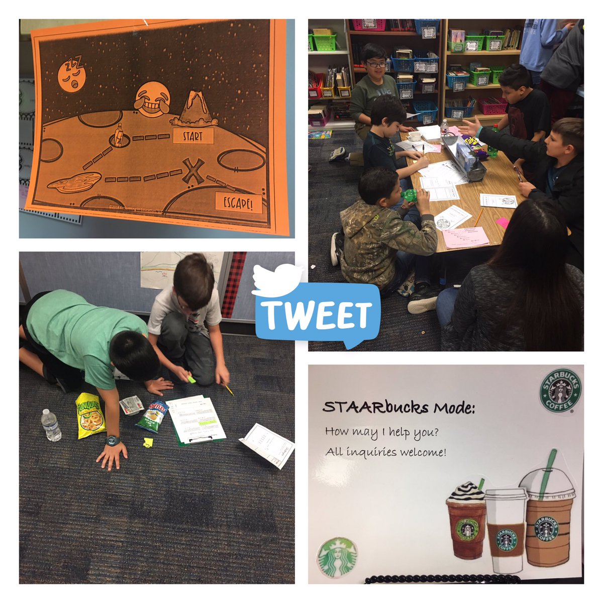 yvettecoughlin1's tweet photo. Escape from Planet Emoji! STAARBUCKS day part 2. #makinglearningpersonal @KohrvilleKISD https://t.co/7ukufDdSbH