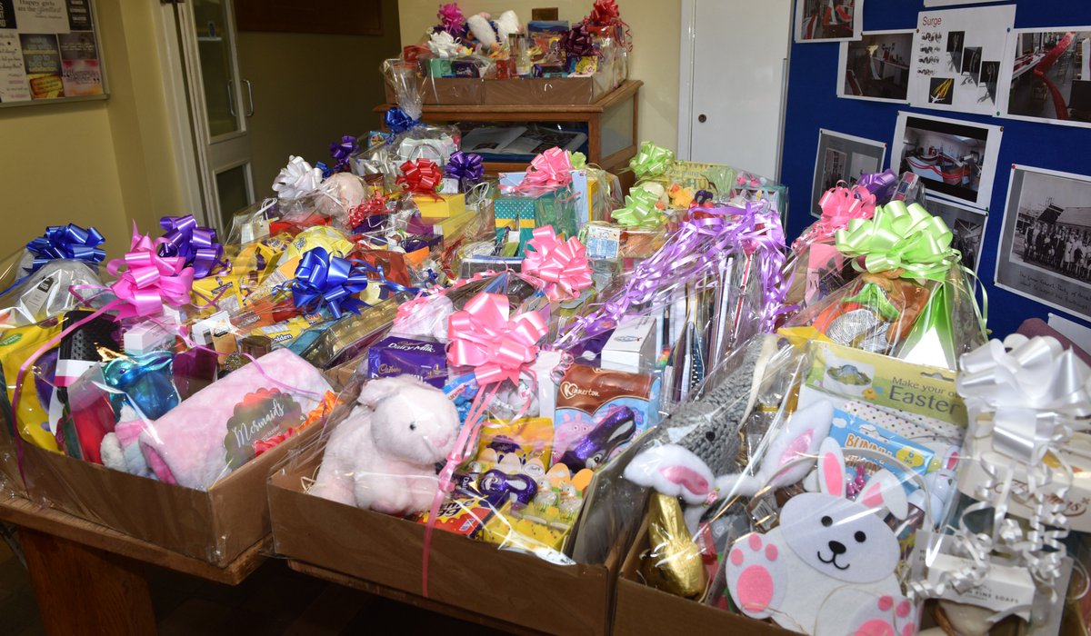 THSch_PSS's tweet photo. Just some of the amazing Easter baskets put together by each class this week and beautifully wrapped by the PSS team - raffle tickets are still available for a chance to win one, we look forward to seeing you all at the Easter Tea tomorrow after school ! https://t.co/hDiRQaIvXR