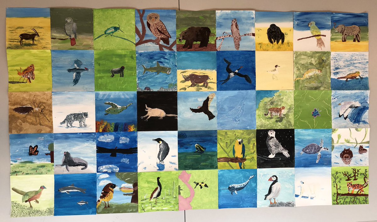 RichardHuman's tweet photo. Done! Our โArtist in Residenceโ has just left the building, leaving behind this rather beautiful piece of artwork that 18 @BSNJSL Y6 students produced under his guidance. #JSLSTEAM @BSNArt https://t.co/MGAkHsCXE3