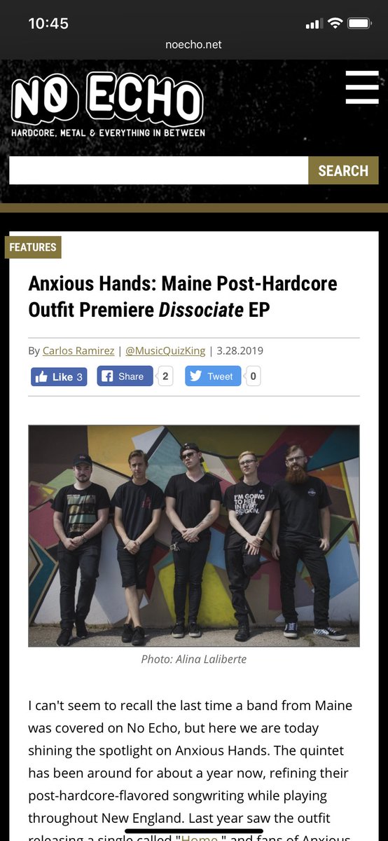 anxious_hands's tweet photo. Our EP is now streaming a day early on No Echo! Go give it a spin and maybe mosh in your room to it? Ok great 👍🏻 Link in bio https://t.co/6ghVFSFHCz