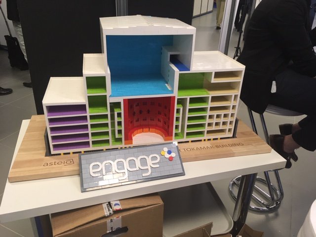 iterorg's tweet photo. Another #LEGO model! ENGAGE, Europe's architect/engineer contractor for #ITER construction, presents a colourful LEGO model of the #Tokamak Building at their #IBF19 exhibition stand. #WeAreITER @fusionforenergy https://t.co/4w7rTpsLSU