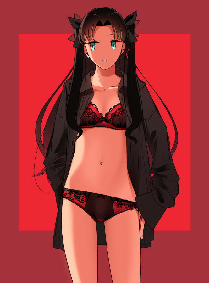 遠坂凛 「彼シャツと例の下着 」|さめすけのイラスト