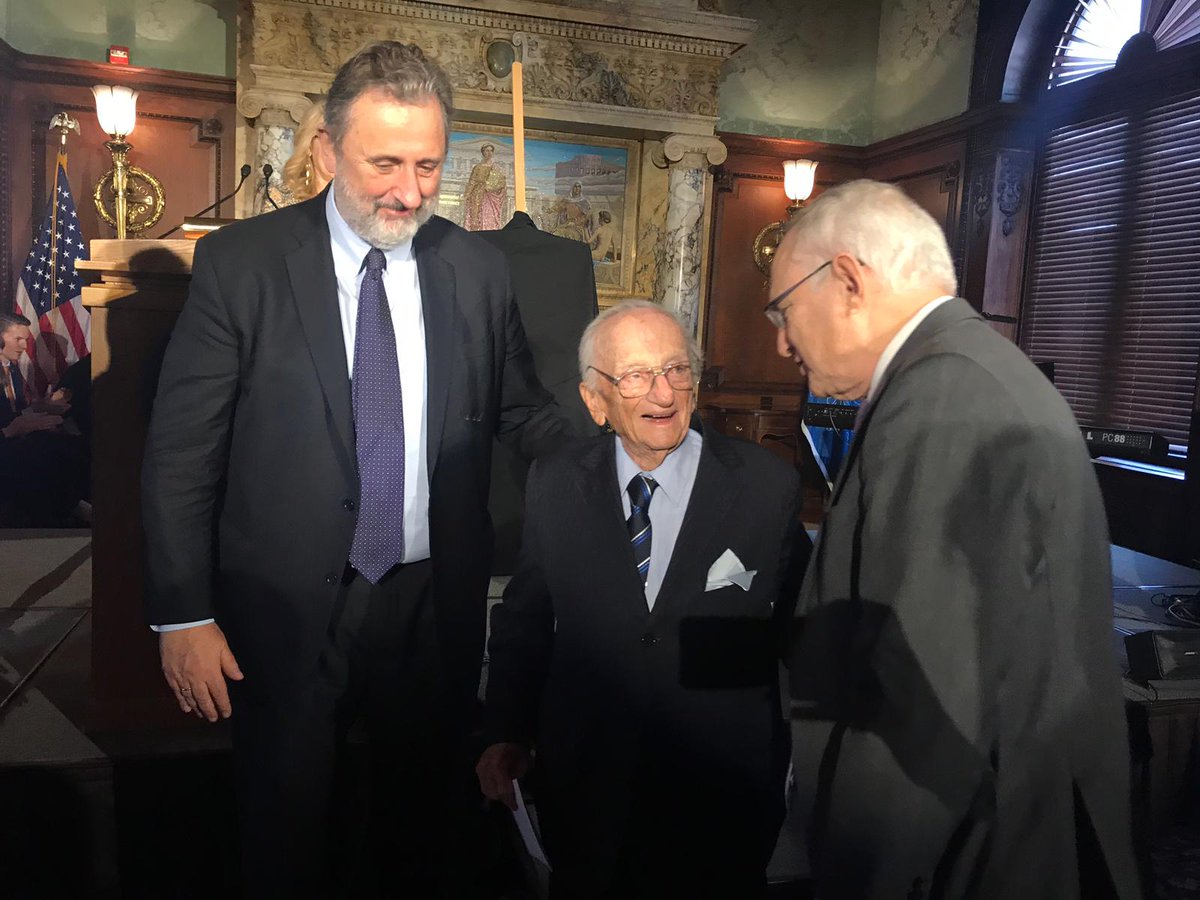 #AnneFrankAward recipient <a href="/BenFerencz/">Benjamin Ferencz (legacy)</a>: “There is a general recognition the world has got to change. We have to know that law is better than war. War is the supreme crime against humanity.” #HollandHill