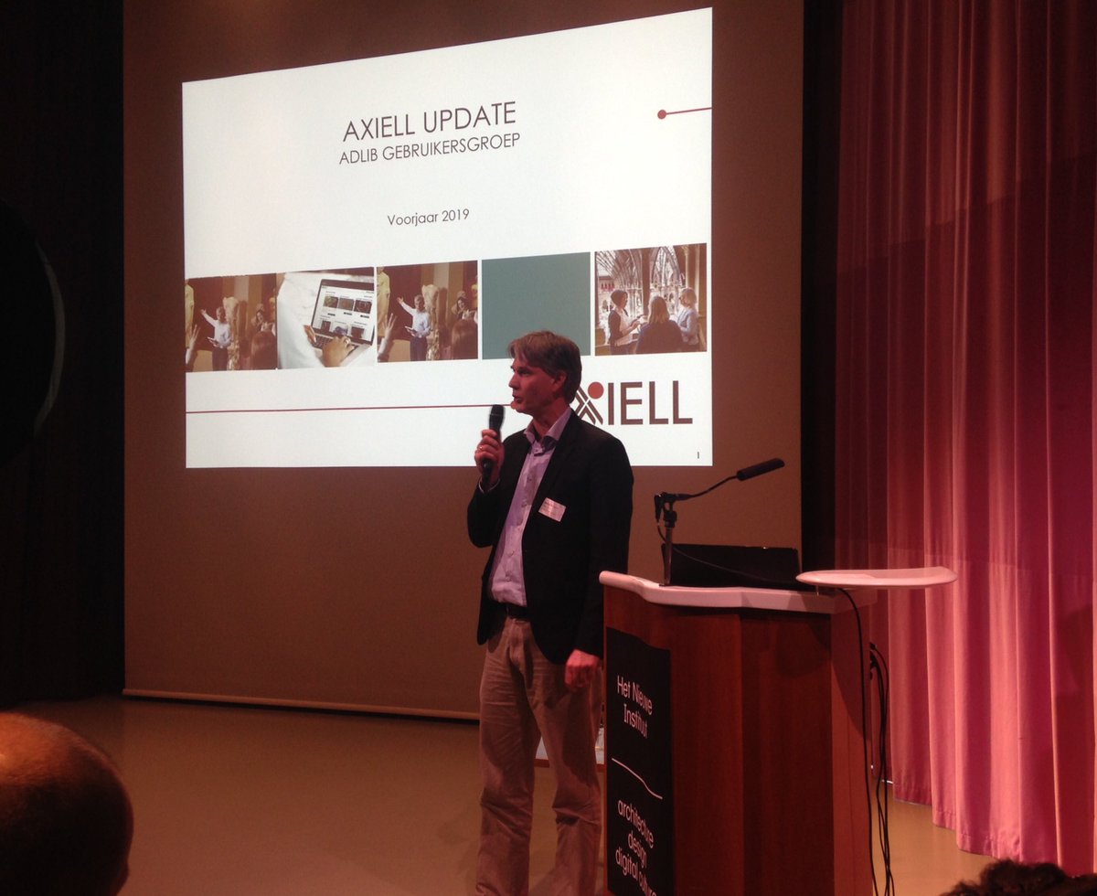 KitsR's tweet photo. As tradition dictates, and to close our #AdlibUG meeting today: @axiellalm / @adlibis Marius Boersma shares #Axiell news & updates. https://t.co/UKQ4m5uSwk