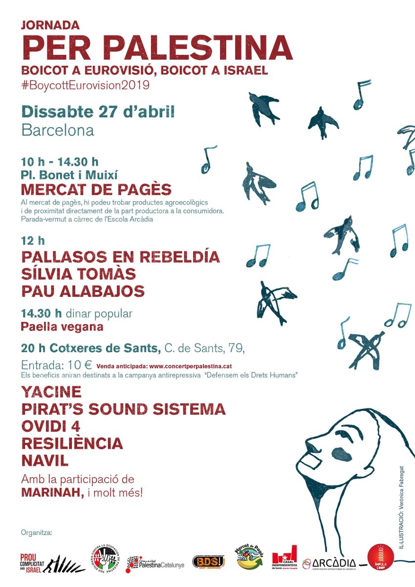 proucomplicitat's tweet photo. Coincidint amb la setmana on es commemora el #DiaDeLaTierra i el primer aniversari de la #GreatReturnMarch, donem a conèixer TOTS ELS DETALLS de la jornada del #ConcertperPalestina.  

A què esperes per comprar la teva entrada? 

https://t.co/YbKFYicQjA. https://t.co/qVArhKtsMB