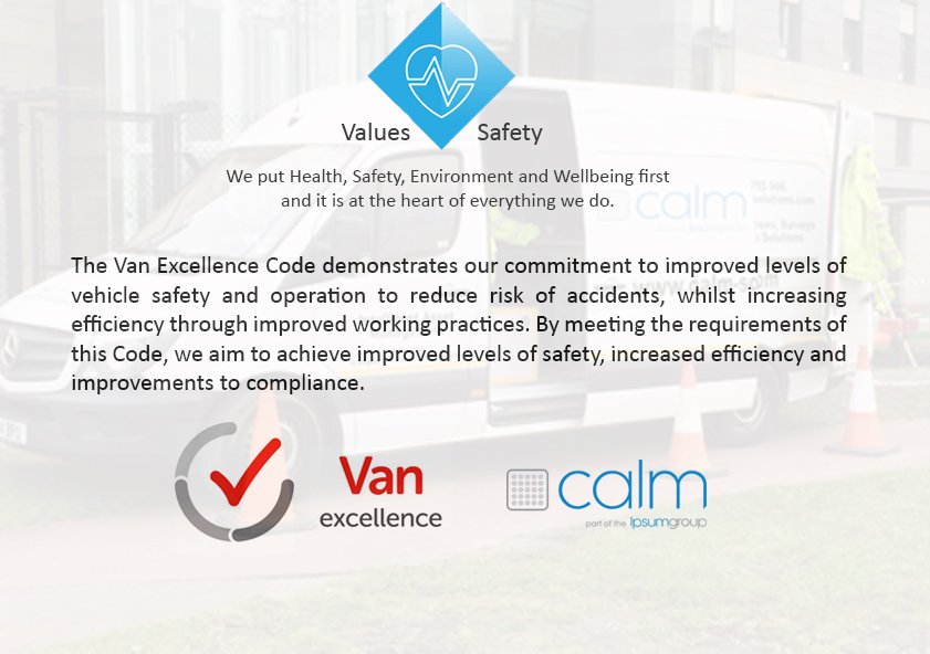 CalmGroup's tweet photo. CALM Group are committed to continually improving our performance in Quality, Health & Safety and protecting the environment. @Ipsum_Group #VanExcellence #HealthandSafety #calmgroup #ThursdayMotivation #livingourvalues https://t.co/D1Dij5GB1w