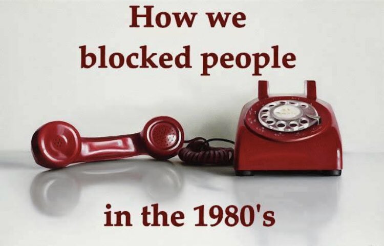 webdesignsyour's tweet photo. My how times have changed! Now with technology, there’s many ways to block people! https://t.co/DsKBFh3GLF