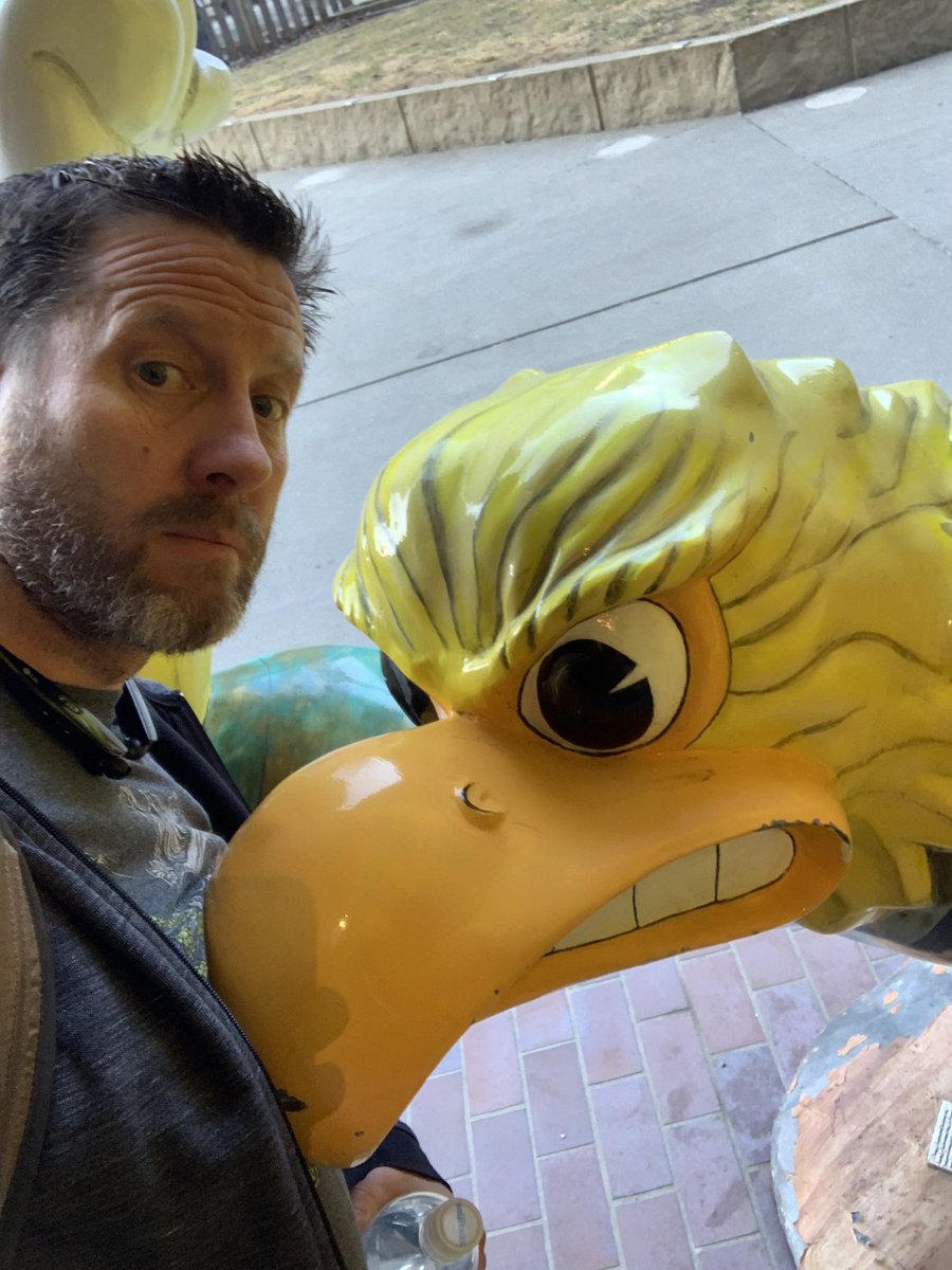 jangro's tweet photo. Meet Herky the Hawk from Iowa. We also saw @Turarts (not pictured) #PacksEast https://t.co/37D5eObOjg
