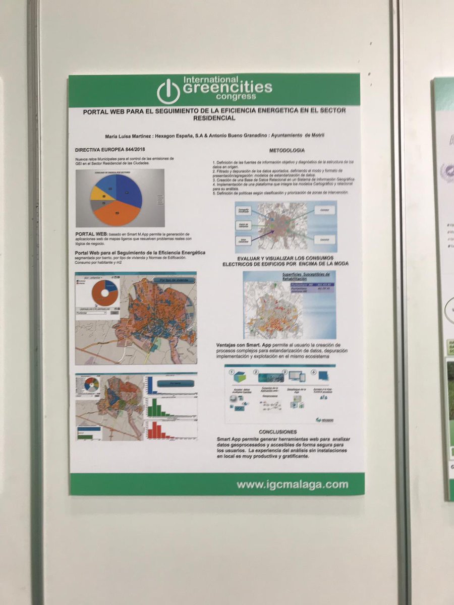 MariaIntergraph's tweet photo. Web Portal for Energy Efficiency Monitoring in the Residential Sector #GreencitiesMLG @HexGeospatial @forogreencities Great Job!! https://t.co/V06i3zHHLW