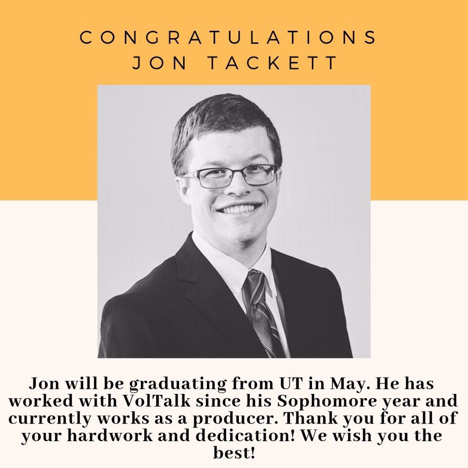 Vol_Talk's tweet image. Our first senior we will be highlighting is the wonderful Jon Tackett!