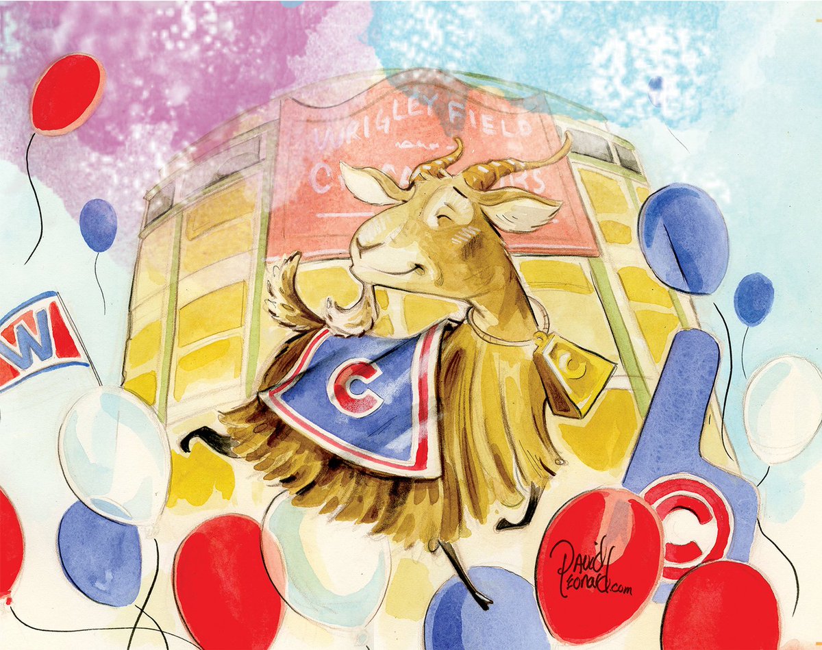 davidleonardart's tweet photo. Opening day for the Cubs!  
#mlb #openingday #cubs #cubbies #illustration #goat #characterdevelopment #childrensbooks #murphysticket #animalillustration https://t.co/MAOWOkKiI7