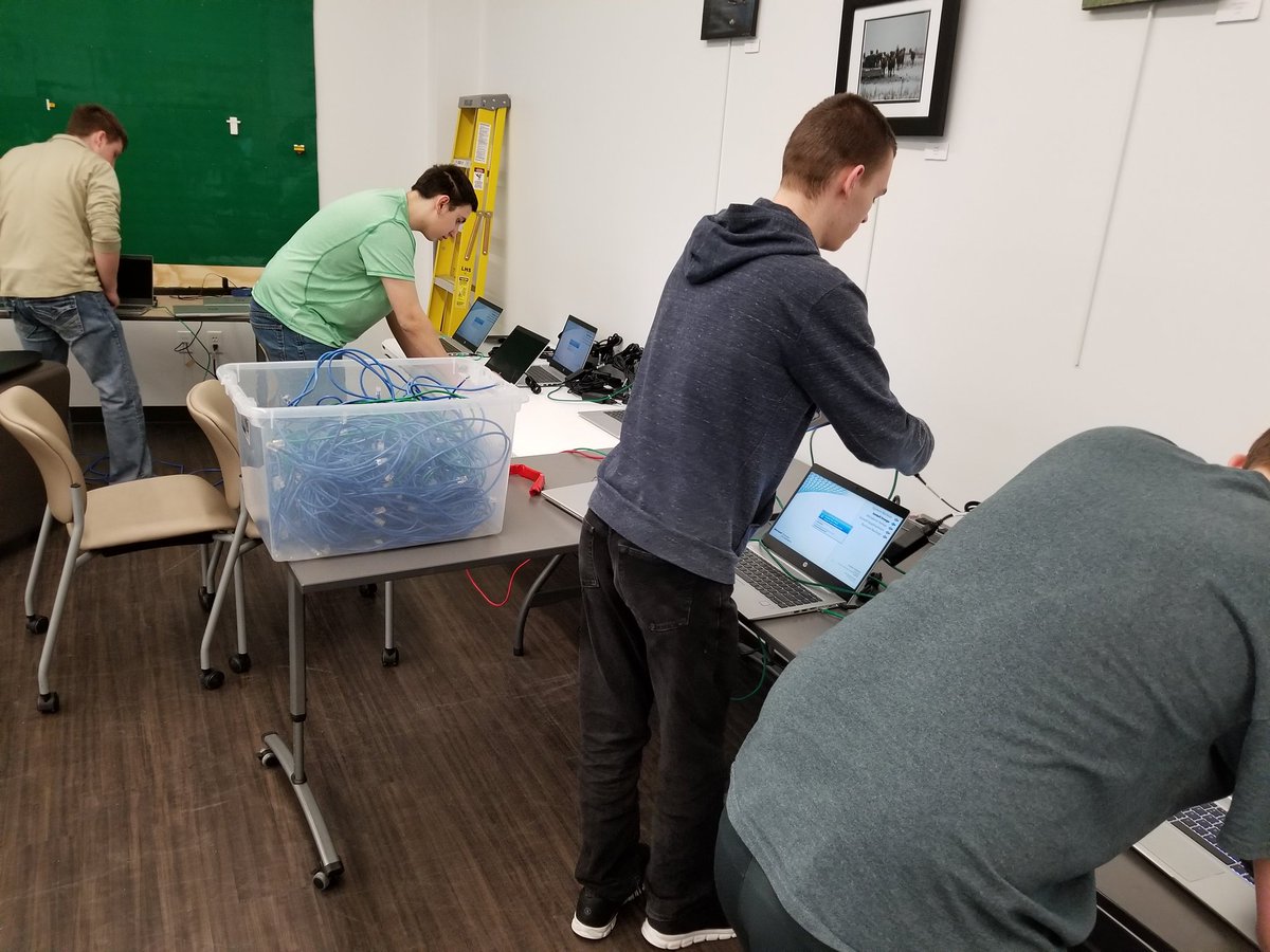 AaronPreabtBPS's tweet photo. Hey @LegacySabers, the @sabercybers are busy unboxing and network imaging your new staff laptop today! Real world and authentic IT skills being practiced! https://t.co/Nclw7tXHlD