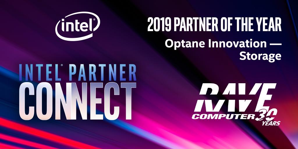 RaveComputer's tweet image. RAVE has won Intel® Partner of the Year for three years in a row! In 2019 we won for Optane Innovation – Storage. We are honored to be selected again for this distinction.

#intel #RAVEComputer #IntelPartnerConnect #optaneinnovation #hpc #innovation