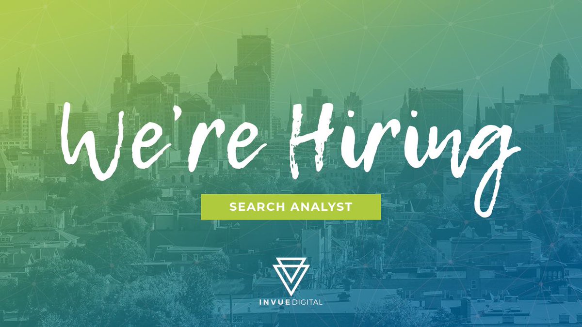 InVueDigital's tweet image. We&apos;re hiring! Looking to get your start in an agency atmosphere? InVue Digital is looking for a highly motivated digital marketer to join our team as a Search Analyst. Apply today! invuedigital.com/careers/search…