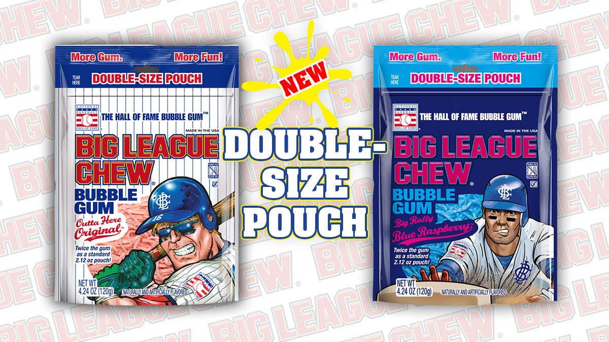 bigleaguechew's tweet photo. #BaseballIsBack and our NEW Double-Size Pouch is here! Available in #OuttaHereOriginal and #BigRallyBlueRaspberry. https://t.co/A0QOVehLvr