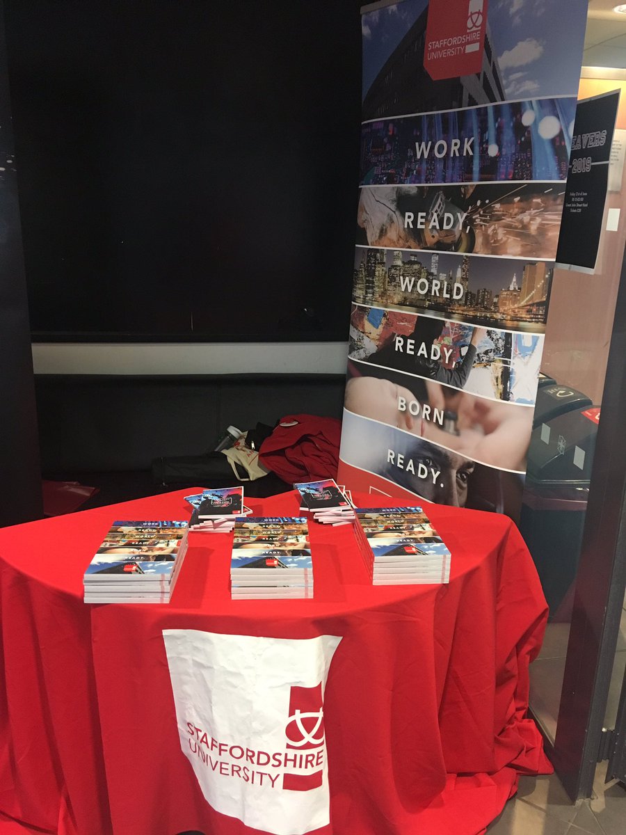AimeeGirdham's tweet photo. At Aquinas College in Stockport until 7:30 promoting Staffordshire University to prospective students. Can’t wait to answer the questions of curious minds @StaffsUni #curisoitytakesyouanywhere #careersfair https://t.co/IHmuhUiEaa